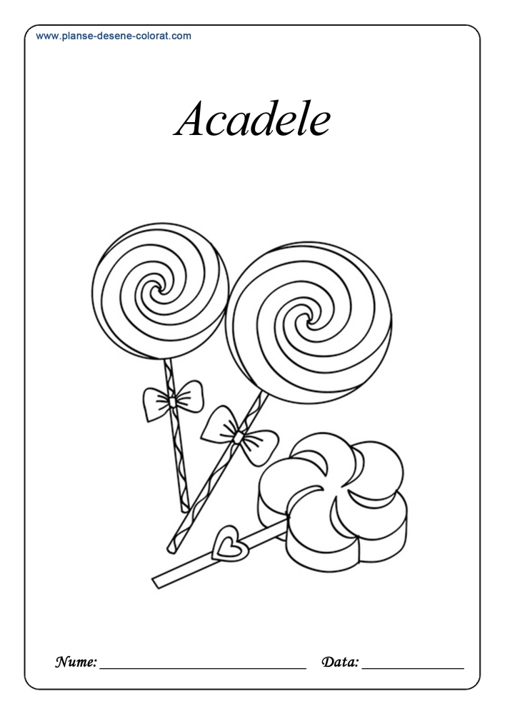 desene de colorat cu dulciuri acadele